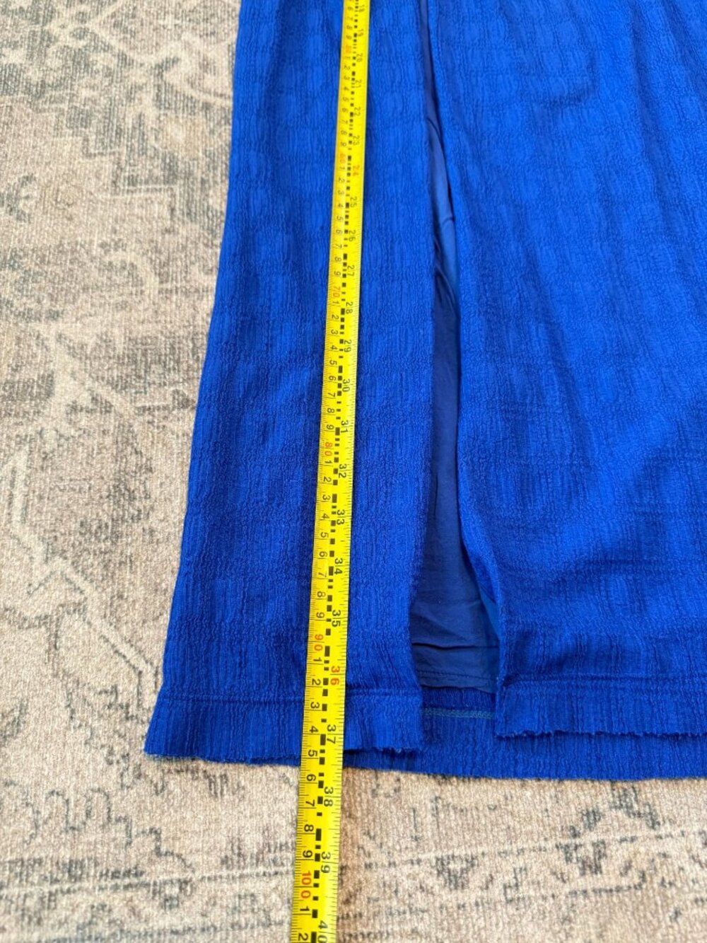 Free People Women's Pull On Mazarine Blue Maxi Skirt XS Side Slit Boho Hippie - Picture 9 of 10